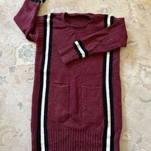 Red striped kids sweater dress